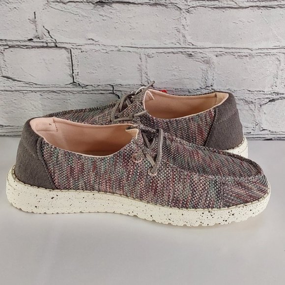 HEY DUDE 'WENDY SOX' MOCCASIN SHOES ANTIQUE ROSÈ HEATHER - Picture 6 of 16